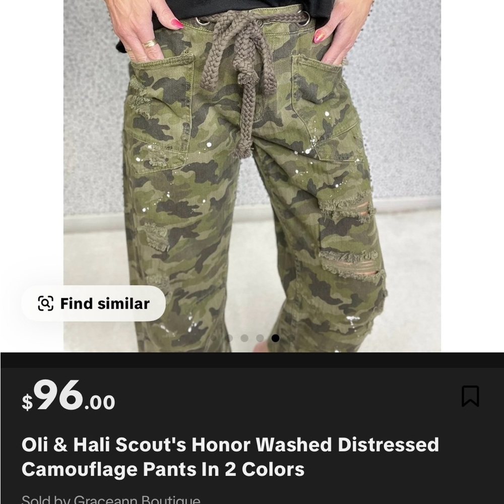 Oli & Hali Camouflage Wide Leg Pants